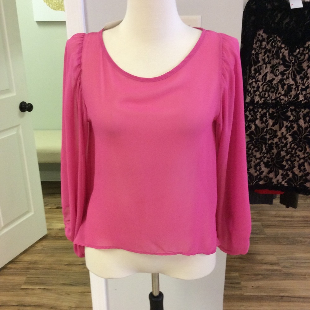 Coco Love pink sheer blouse